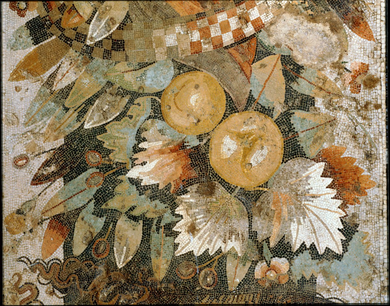 Festoon with masks, leaves and fruit by Erich Lessing