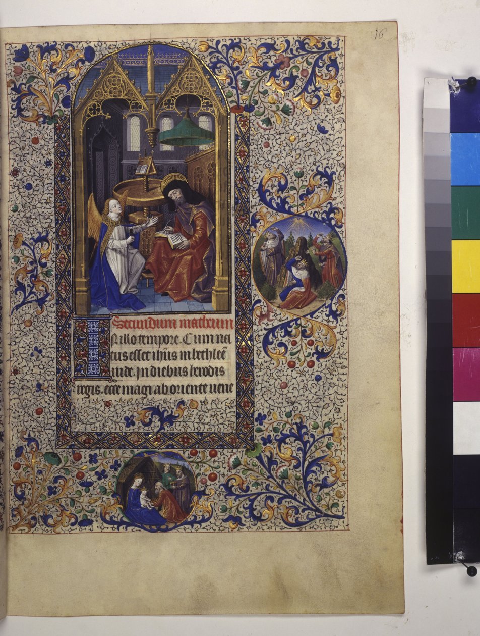 Full page: framed miniature, with text and initial below by Erich Lessing