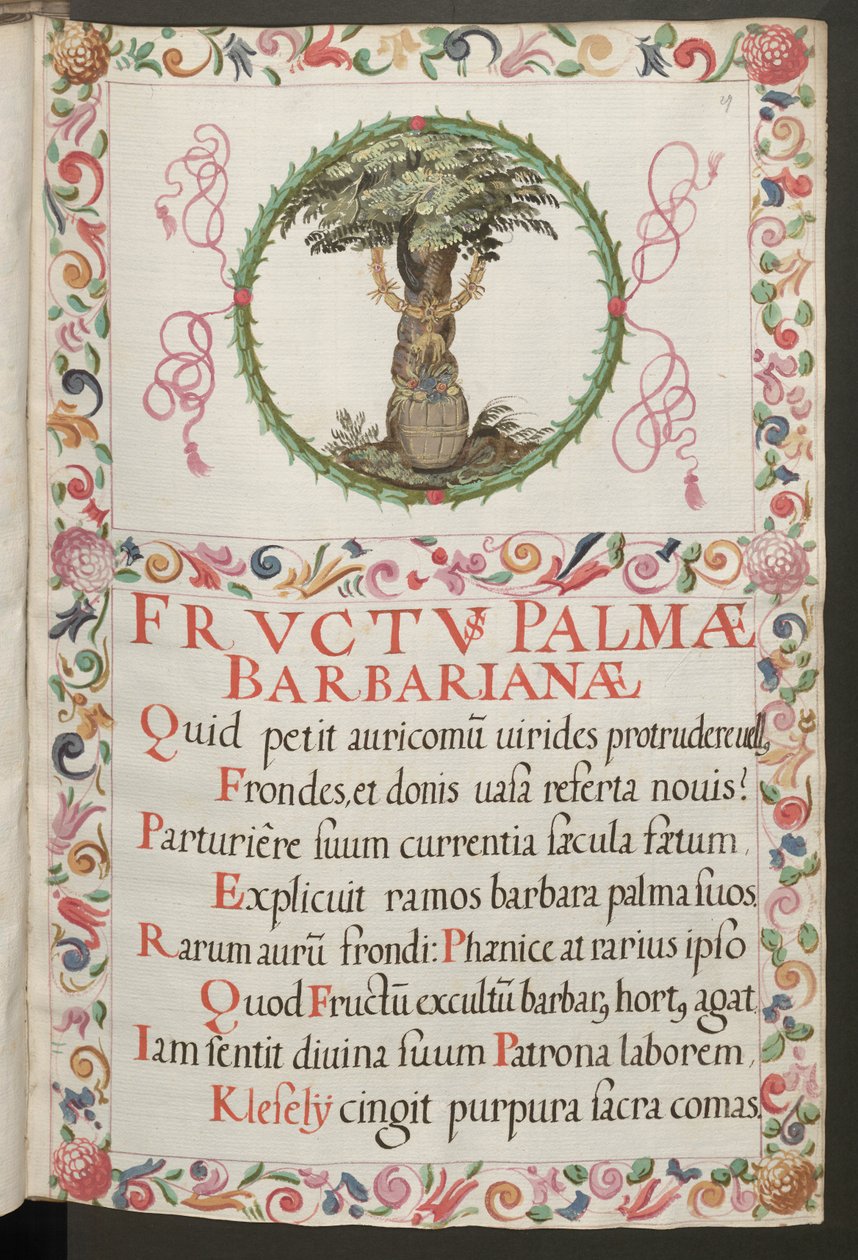 Full page: text with figural medallion and decorative frame by Erich Lessing