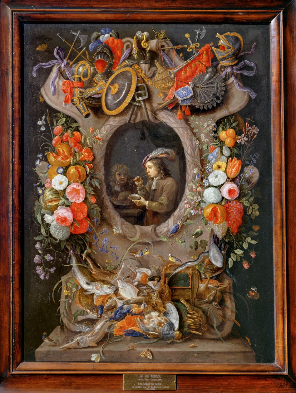 Soap bubbles, the medallion by Teniers by Erich Lessing