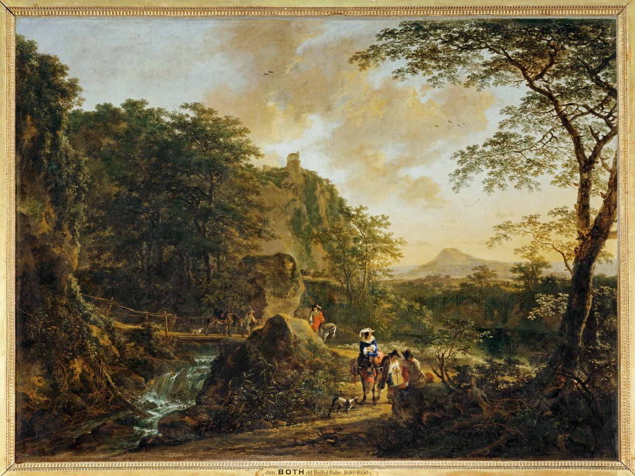 Landscape with travelers by Erich Lessing