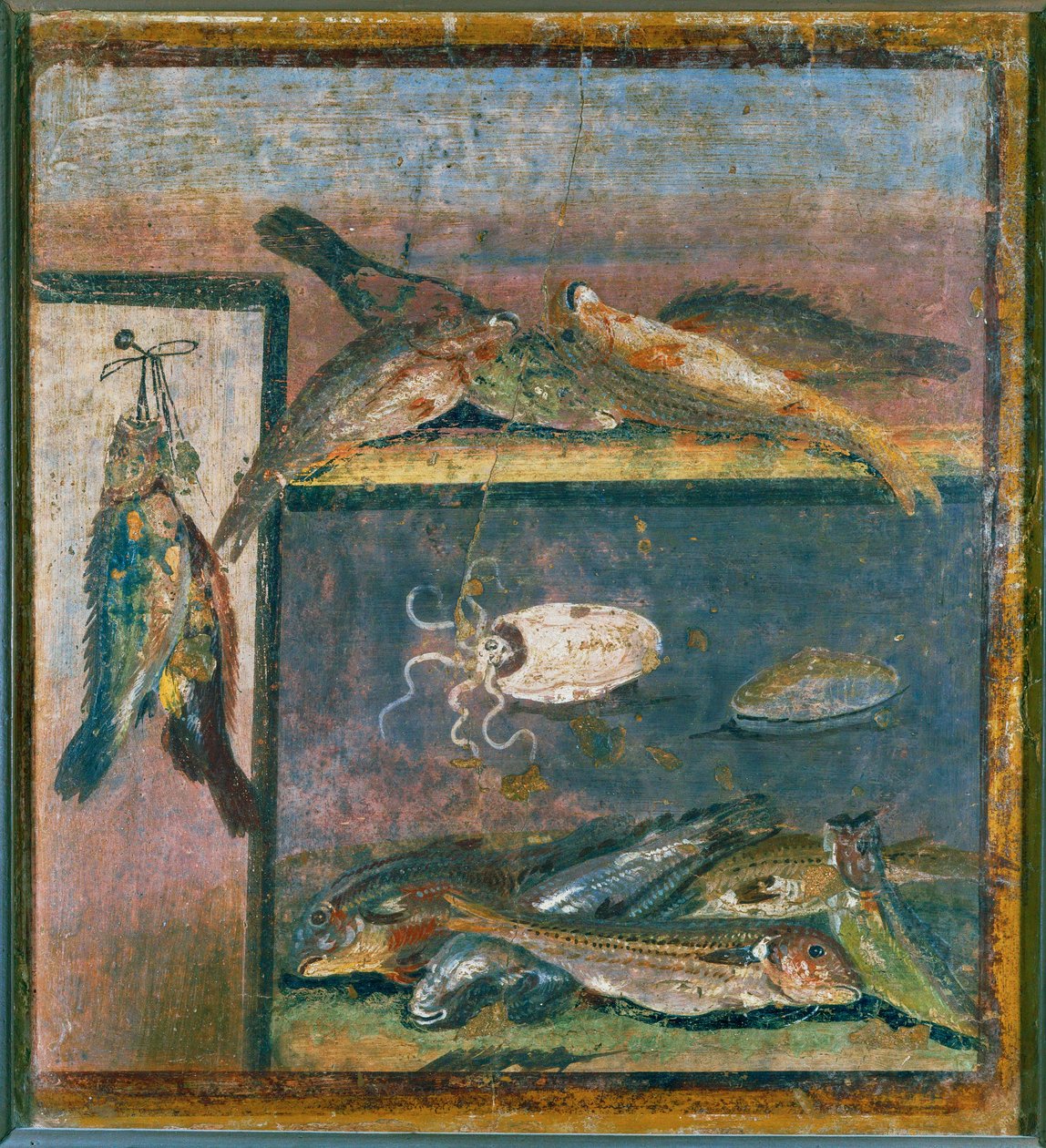 Still Life with Birds, Fish, and Octopus by Erich Lessing