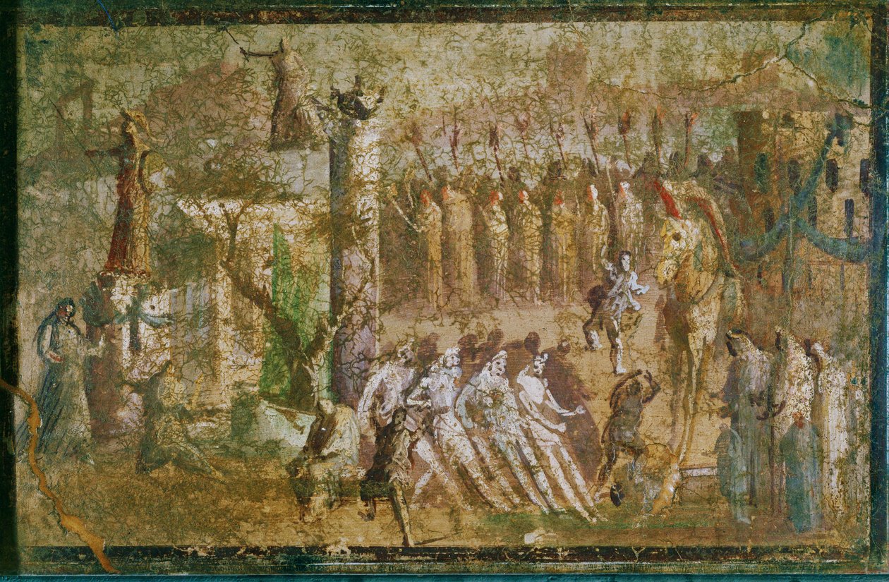 The Trojan Horse in front of Troy by Erich Lessing