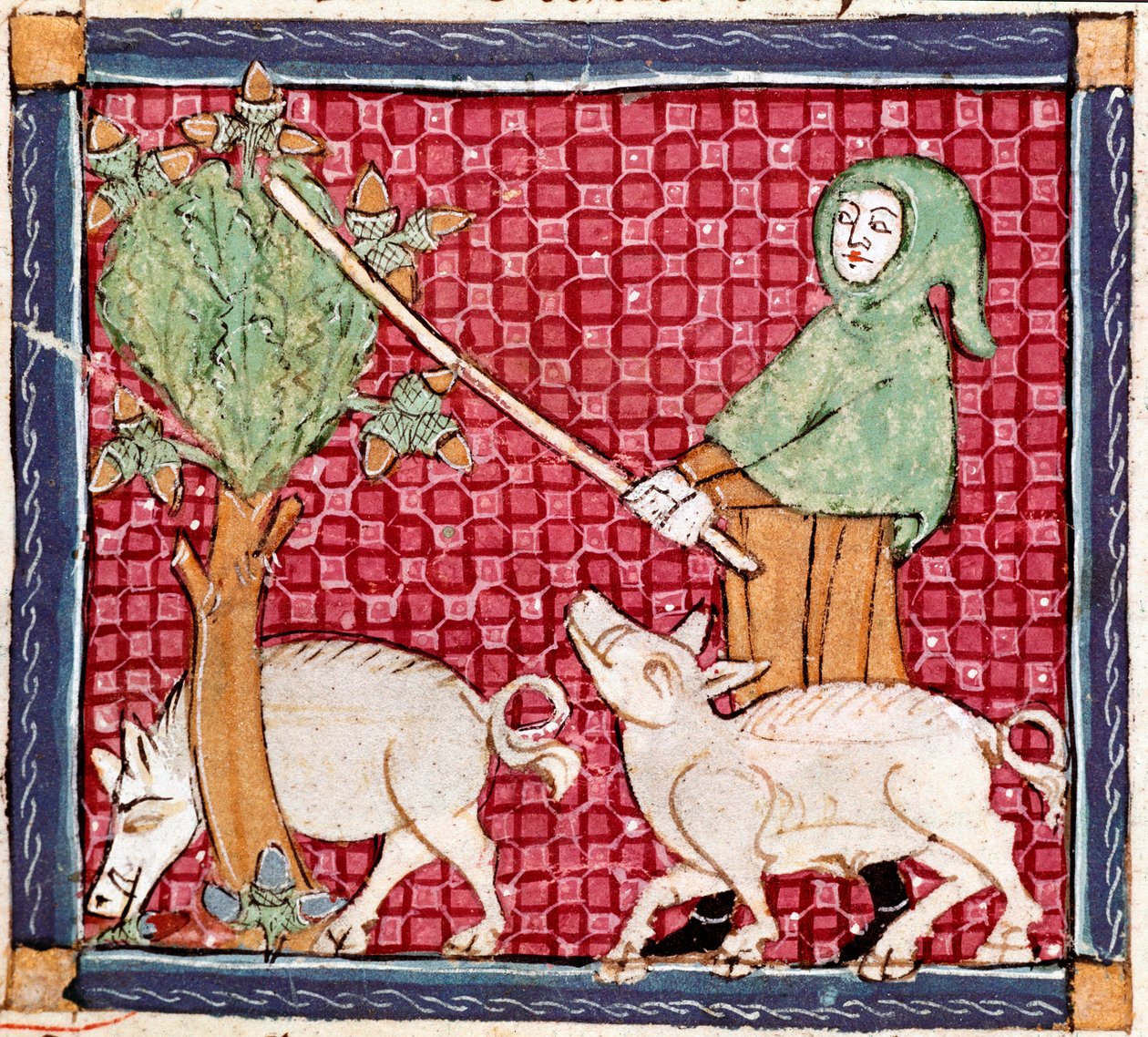 September: Pigs Eating Acorns from 