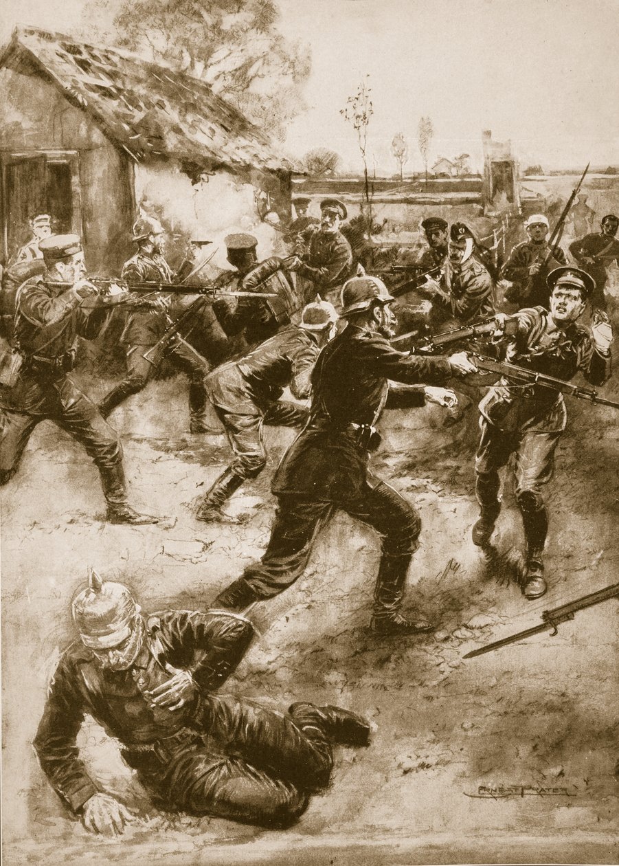 Wounded Soldiers Charge the Germans - Gallant Deed of Yorkshire Light Infantry, 1914-19 by Ernest Prater