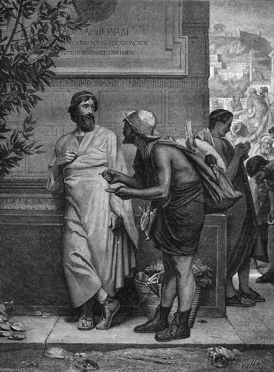 Ostracism in ancient Greece: Aristide and the peasant. An illiterate ...