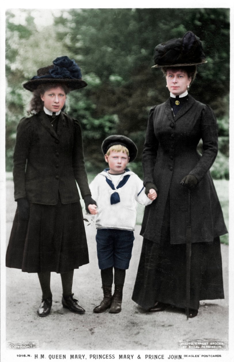 Queen Mary, Princess Mary and Prince John by Ernest Brooks