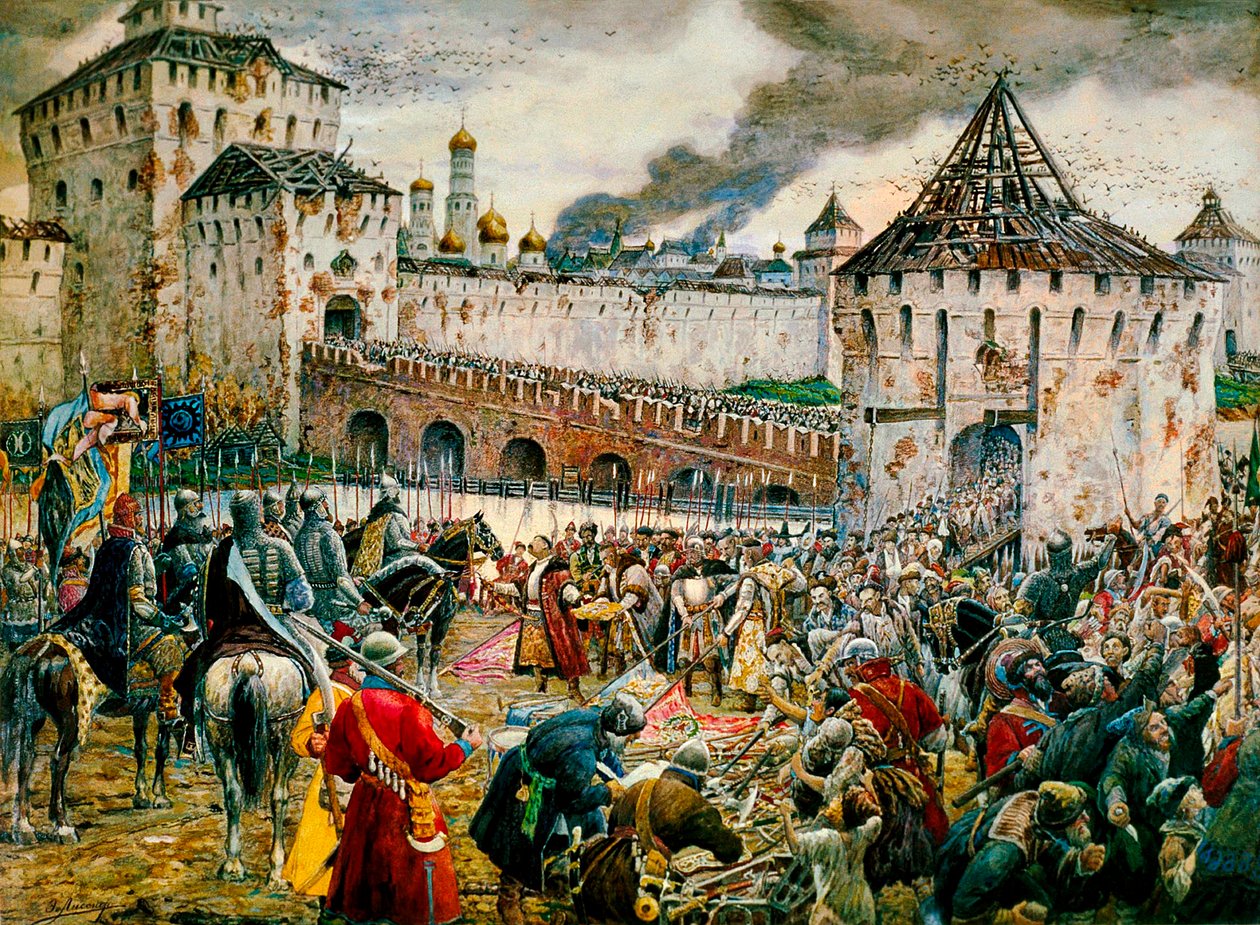The expulsion of Polish invaders from the Moscow Kremlin, 1612 by Ernest Ernestovich Lissner