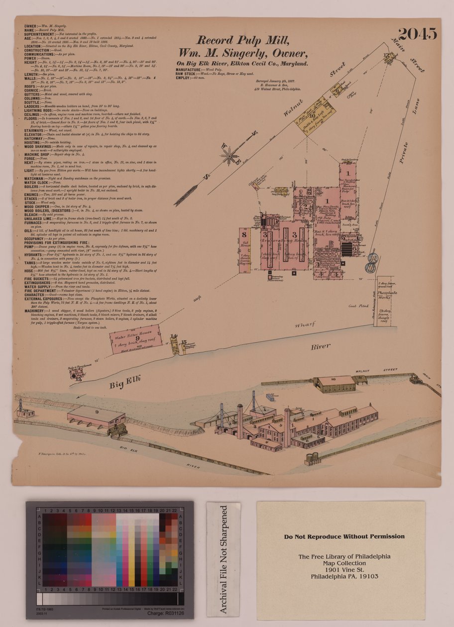 Record Pulp Mill, Elkton, Maryland, Hexamer General Surveys, 1808 by Ernest Hexamer
