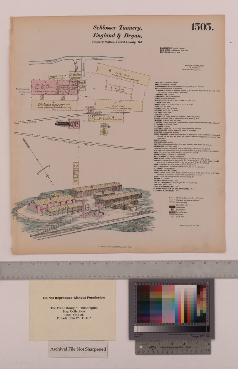 Schlosser Tannery, England and Bryan Tannery Station, Maryland, Hexamer General Surveys, 1880 by Ernest Hexamer
