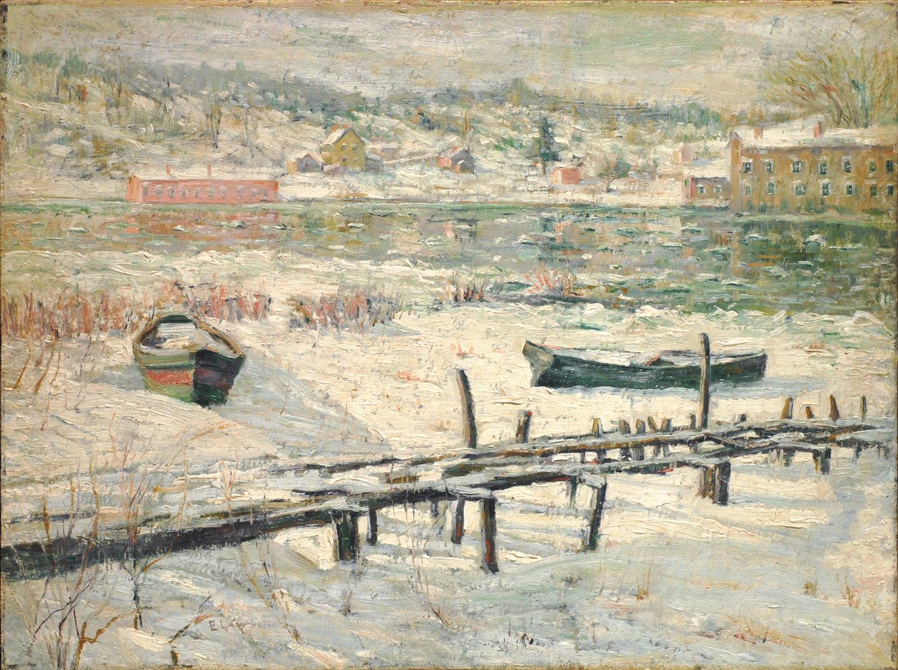 Harlem River in Winter by Ernest Lawson
