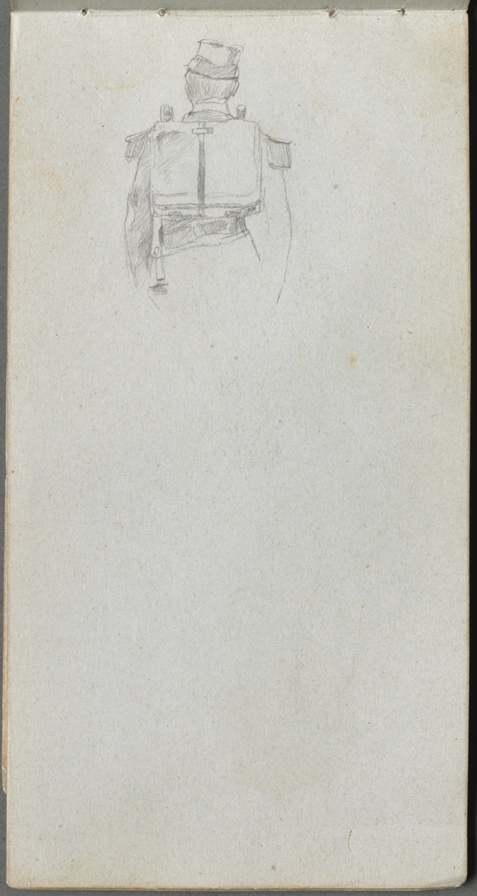 Study of a Soldier from behind (Sketchbook, page 08) by Jean Louis Ernest Meissonier