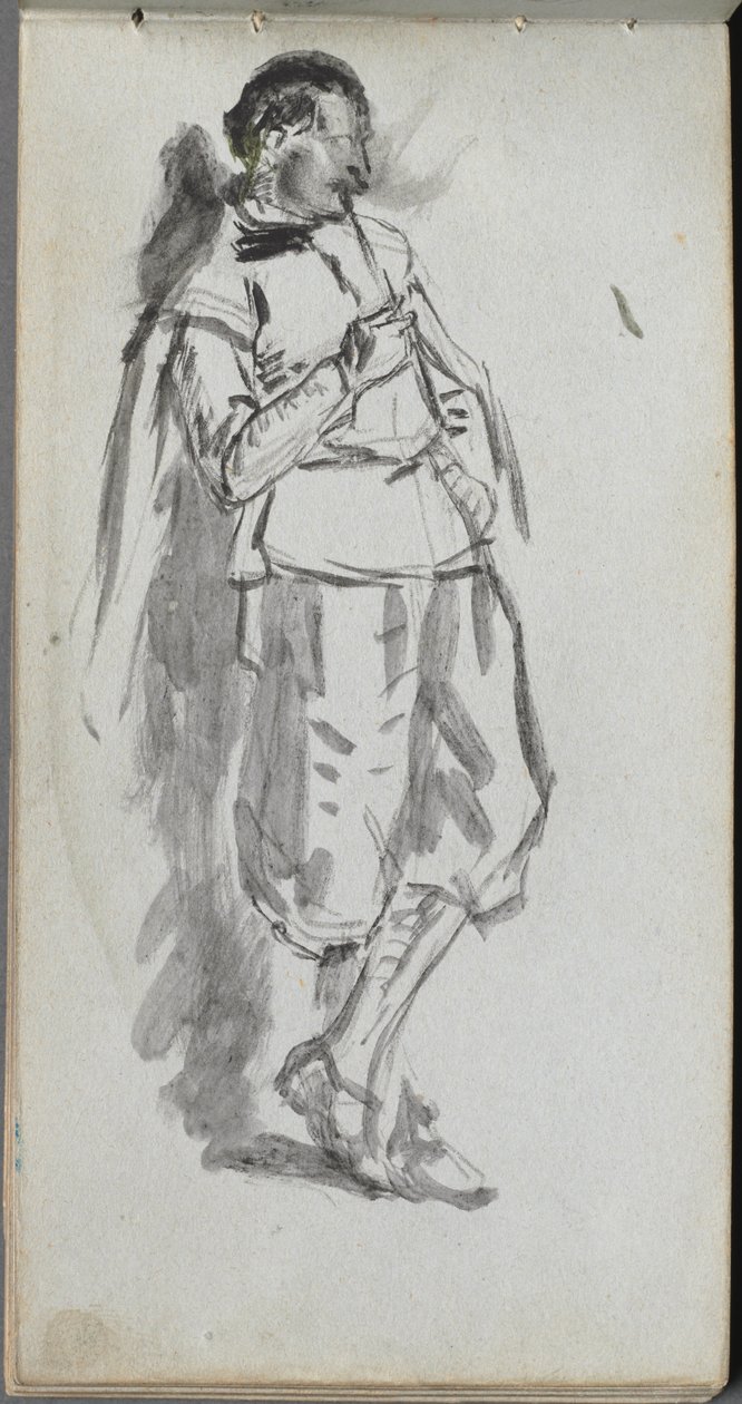 Sketchbook, Page 46: Standing Male Figure by Jean Louis Ernest Meissonier