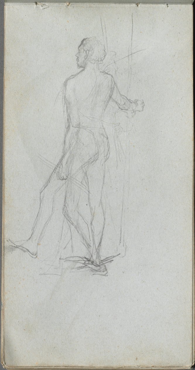 Sketchbook, Page 60: Nude Male Study by Jean Louis Ernest Meissonier