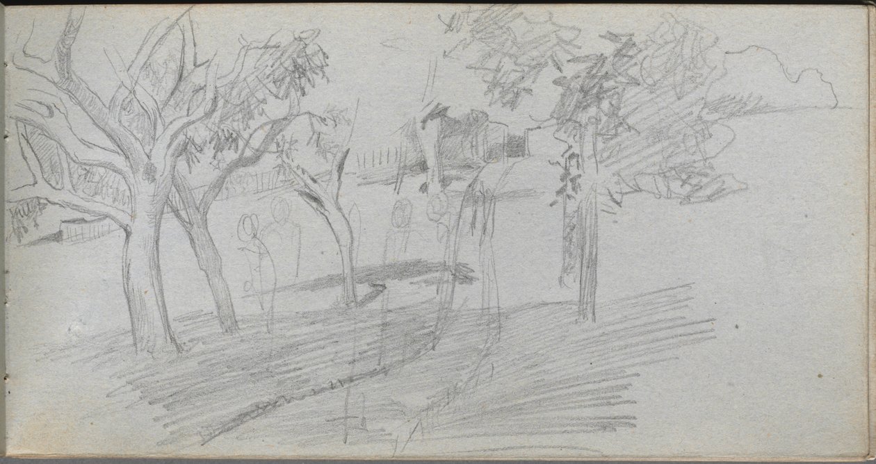 Sketchbook, Page 74: Landscape Study by Jean Louis Ernest Meissonier
