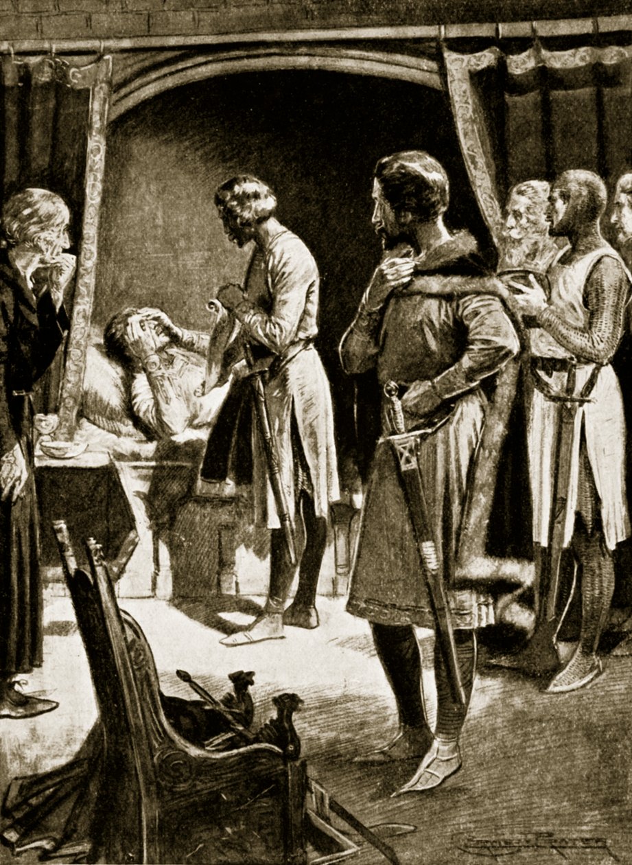 The Death of Henry II, 1189, Illustration from 'Hutchinson's Story of ...