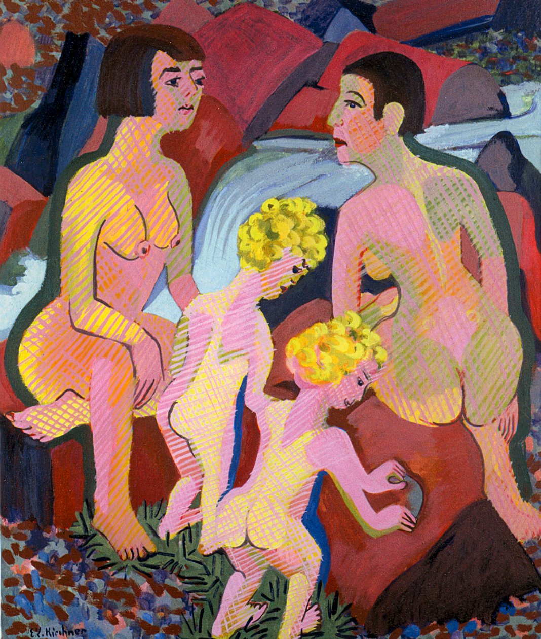 Bathing Women and Children by Ernst Ludwig Kirchner