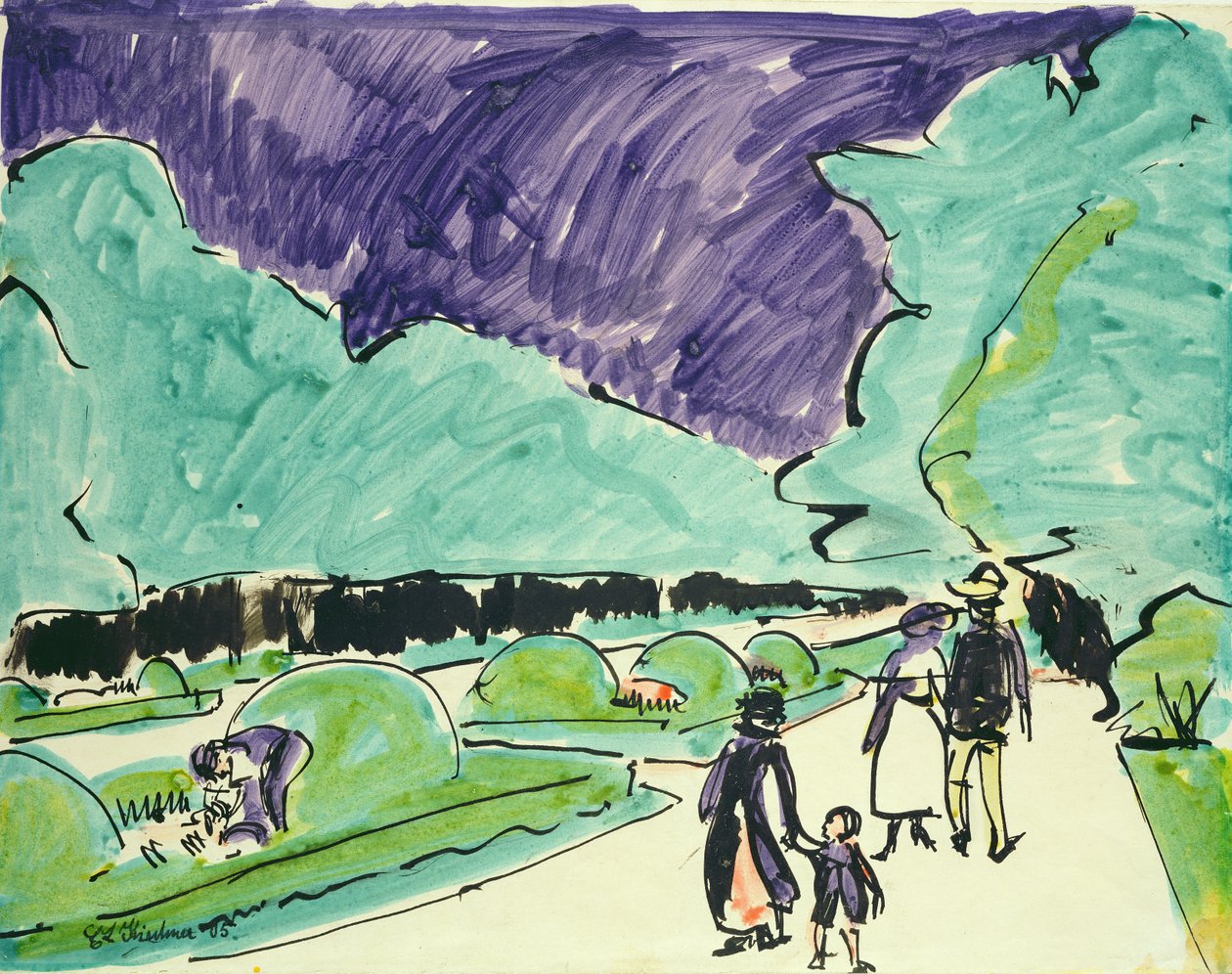 Entrance to a Large Garden in Dresden, 1905 by Ernst Ludwig Kirchner