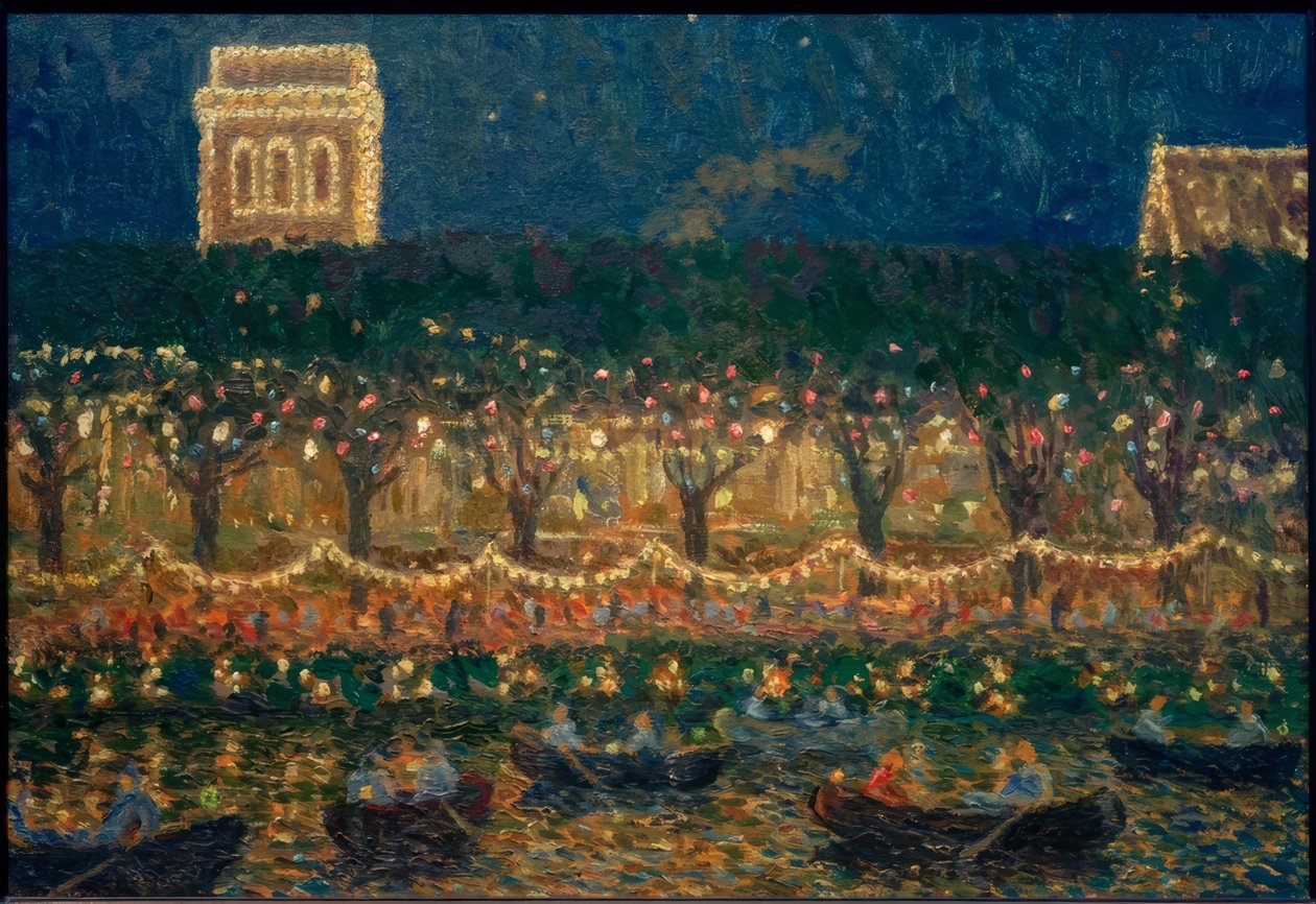 Evening at Uhlenhorst Ferry House by Ernst Eitner