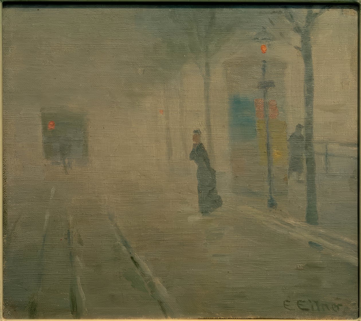 Fog at Hofweg on the Uhlenhorst by Ernst Eitner