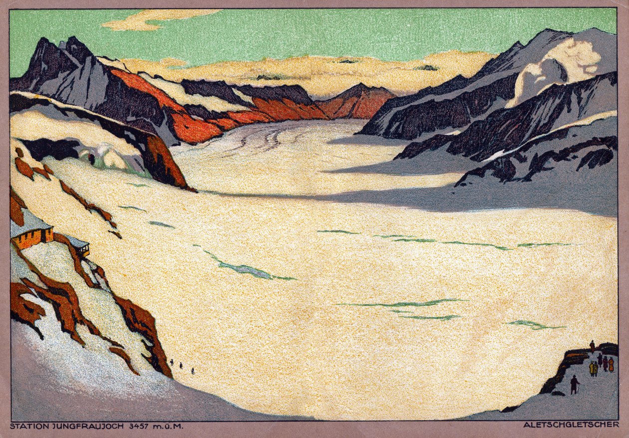 The Aletsch Glacier, Switzerland (illustration) by Ernst Emil Schlatter
