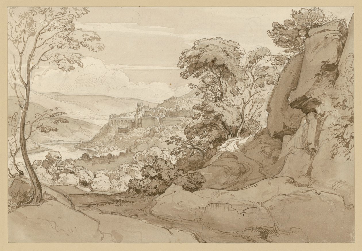 View of the Castle in Heidelberg, with a Rock Slope in the Foreground by Ernst Fries