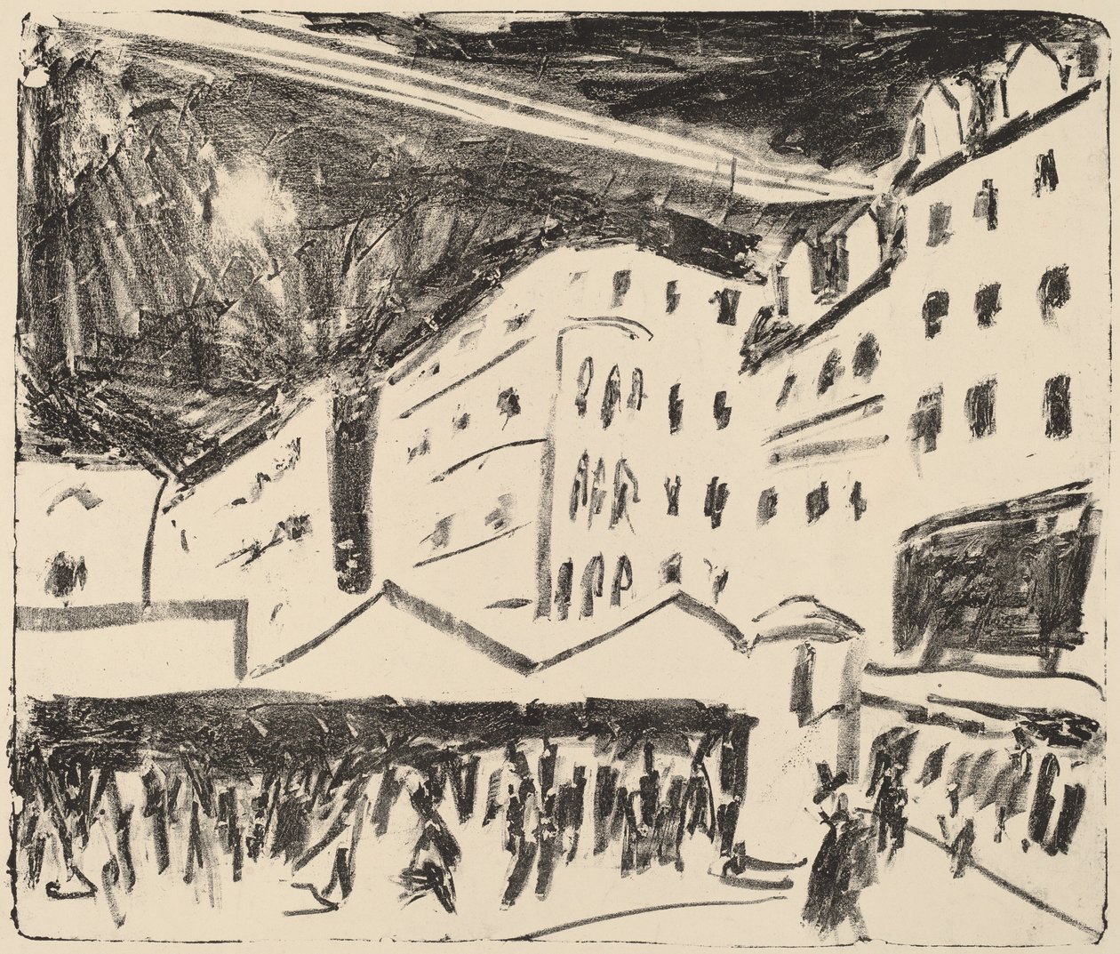 Old Market in Dresden with Annual Fair by Ernst Ludwig Kirchner