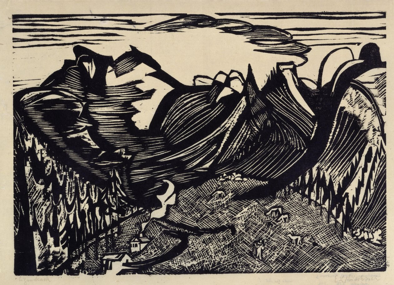 Mountain Landscape with Alp by Ernst Ludwig Kirchner