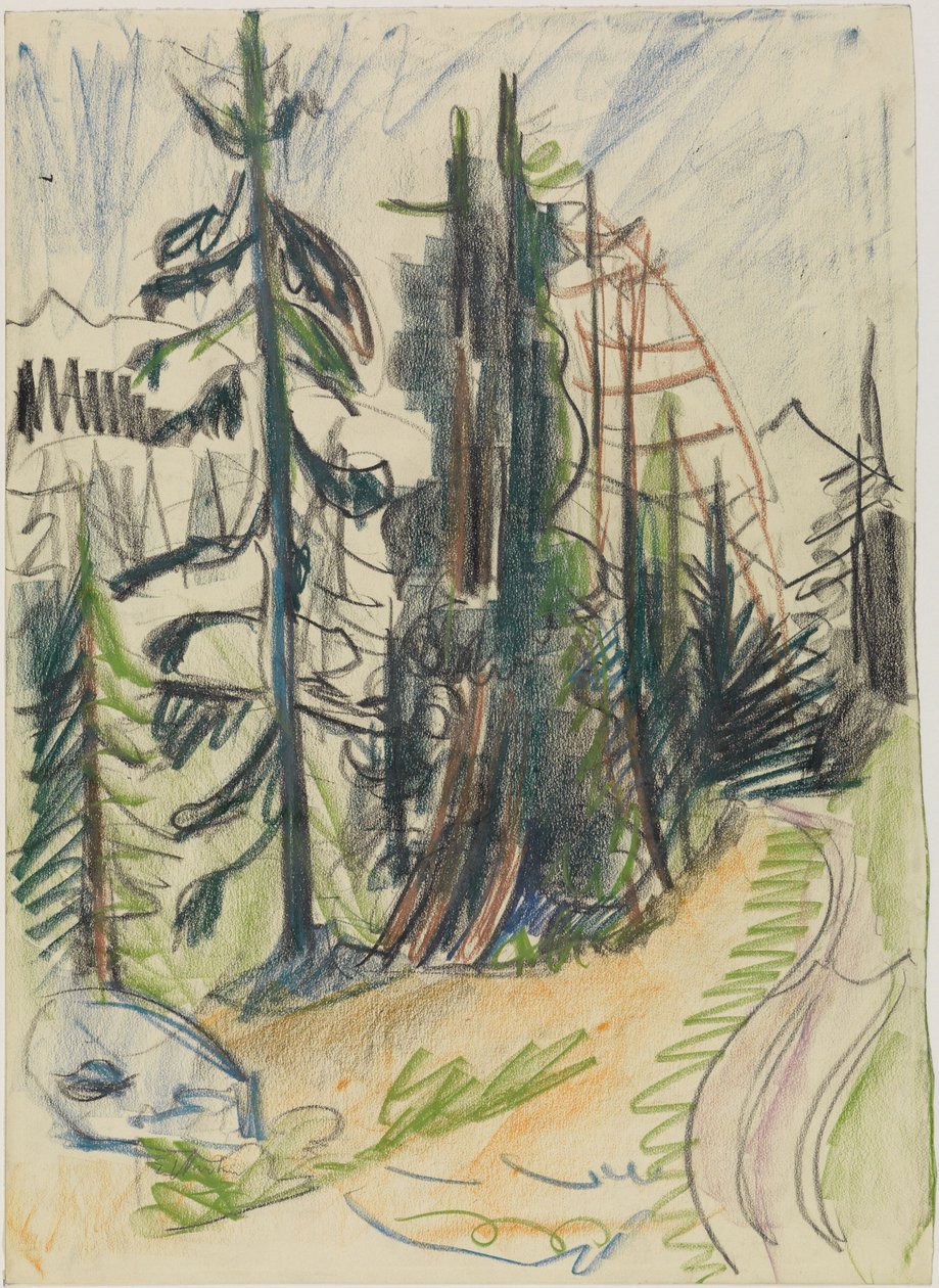 Mountain Pines and Path by Ernst Ludwig Kirchner
