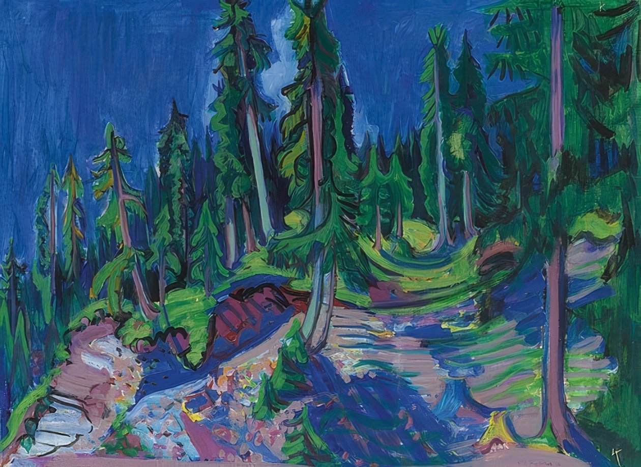 Mountain Forest Study. 1936 by Ernst Ludwig Kirchner