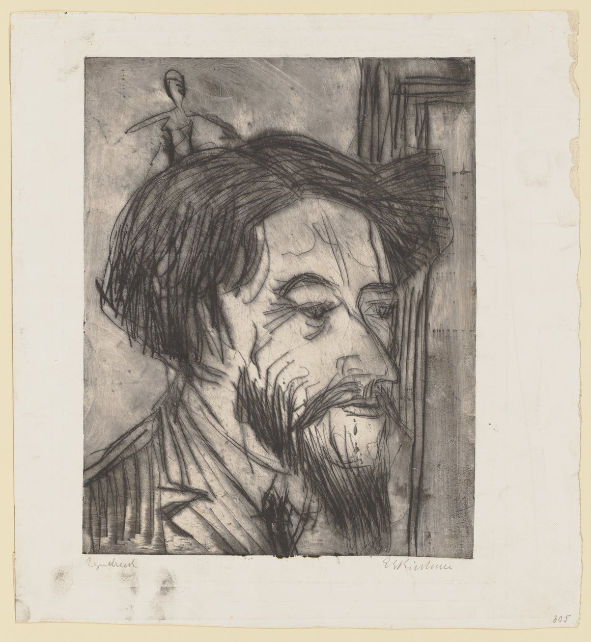 Portrait of Professor Enrico Padua by Ernst Ludwig Kirchner