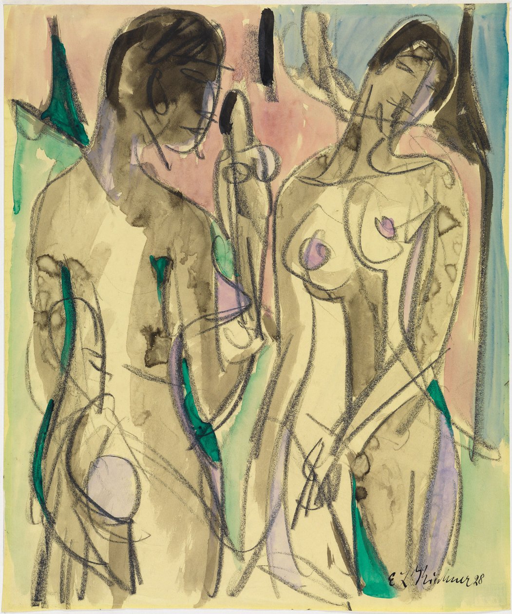 Three Nudes in the Forest by Ernst Ludwig Kirchner