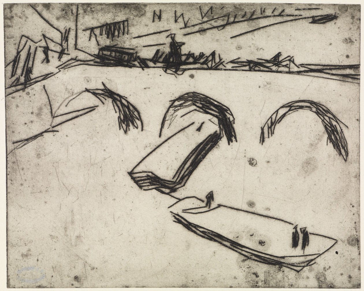 Three Female Artists Working on Rings/Bridge at Kronprinzenufer, Berlin by Ernst Ludwig Kirchner