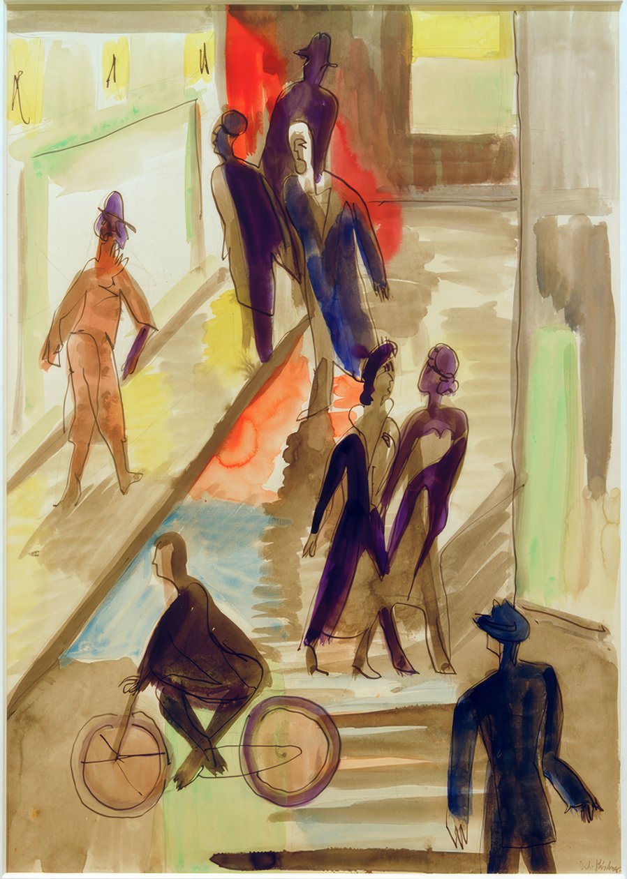 Street Scene with Bicycle by Ernst Ludwig Kirchner
