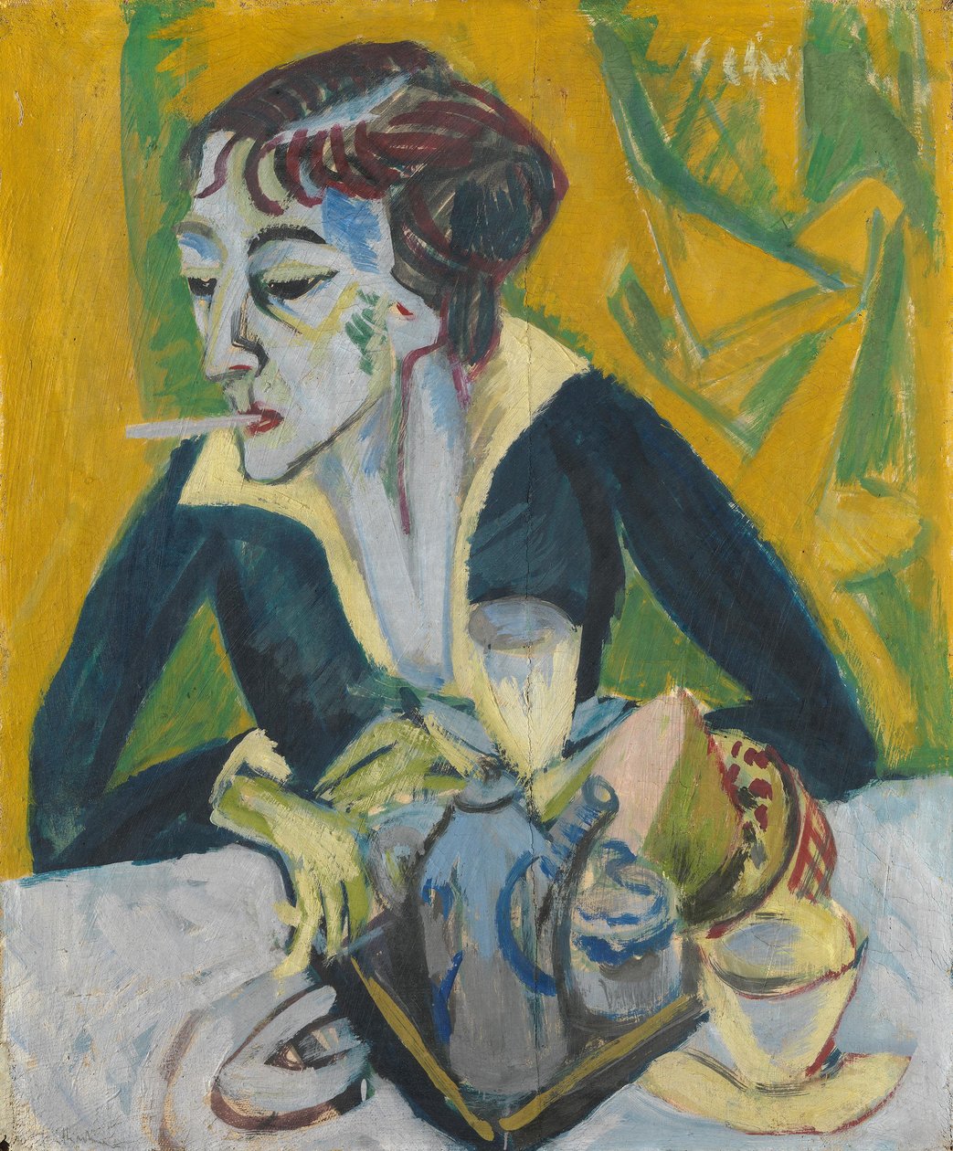 Erna with Cigarette by Ernst Ludwig Kirchner