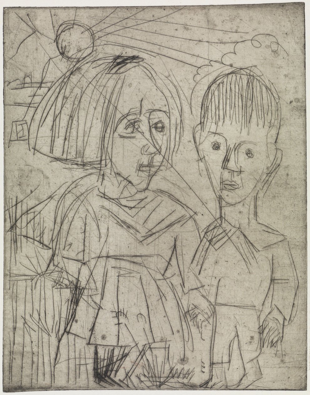Children at Sunset / People on the Mountain by Ernst Ludwig Kirchner