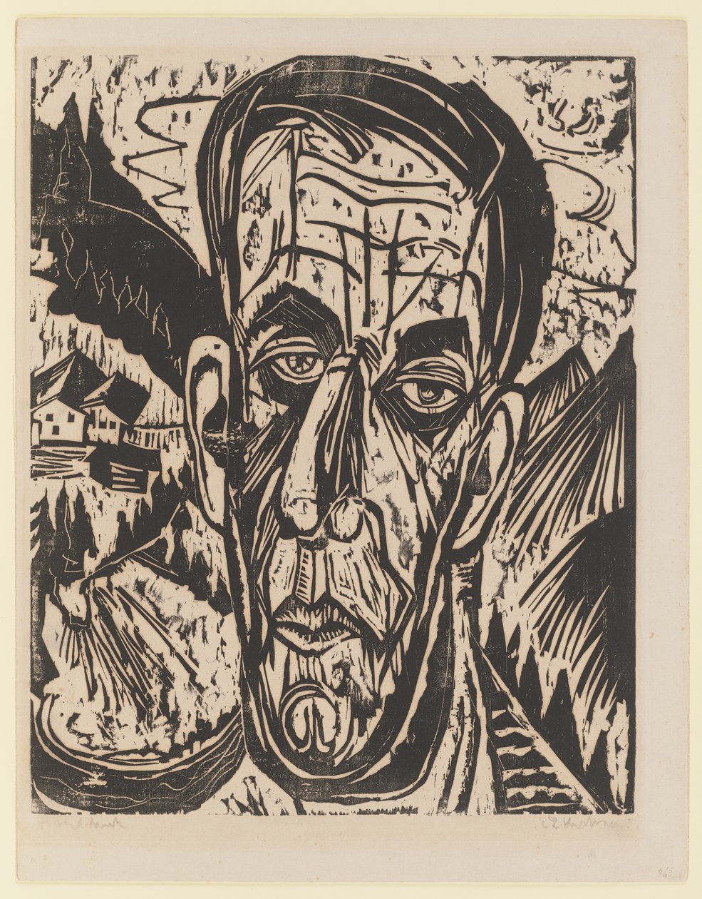 Head of Van de Velde, Light - Van de Velde between Mountains by Ernst Ludwig Kirchner