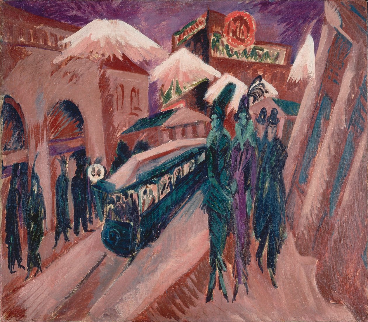 Leipzig Street with Electric Tram by Ernst Ludwig Kirchner