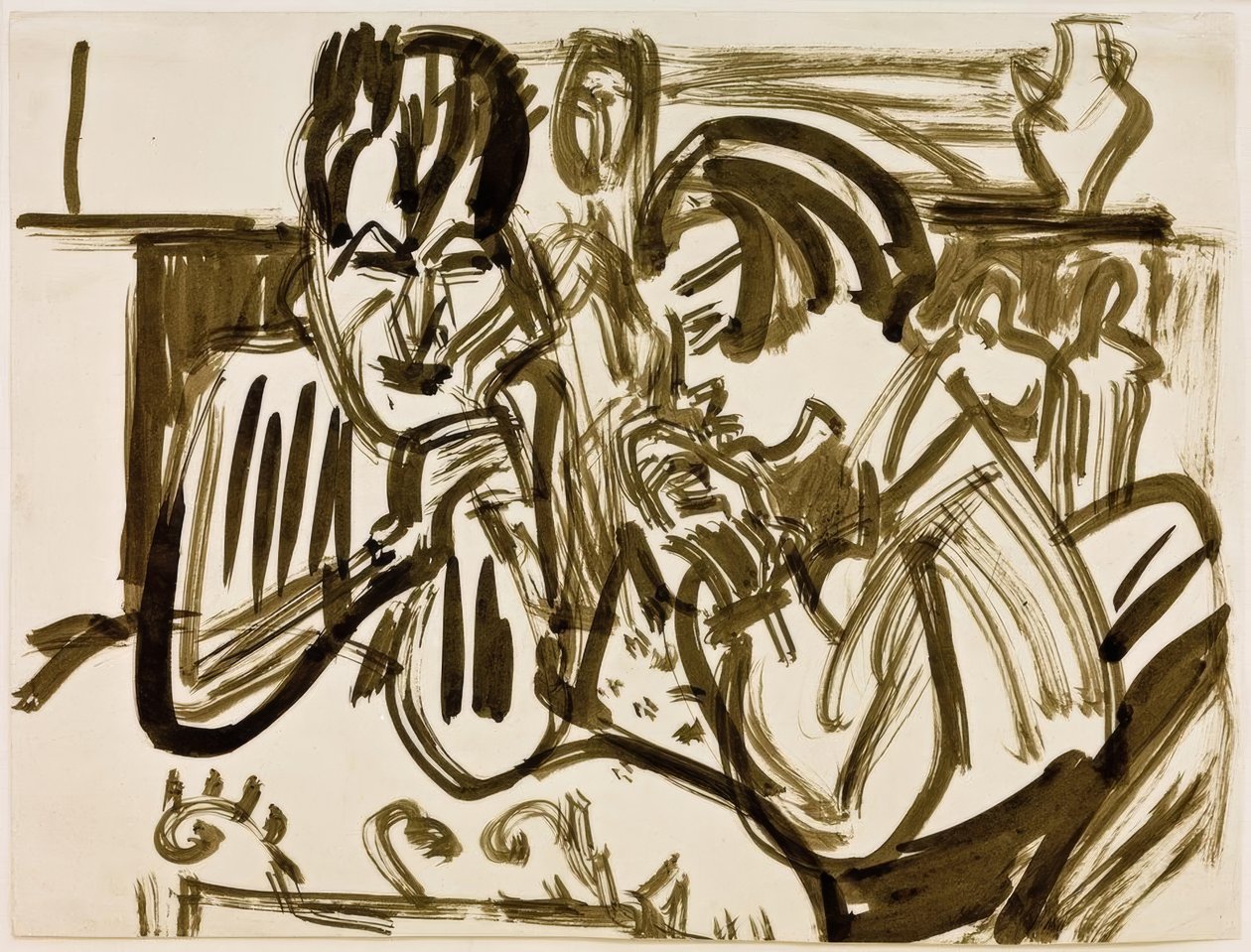 Couple at the Table by Ernst Ludwig Kirchner