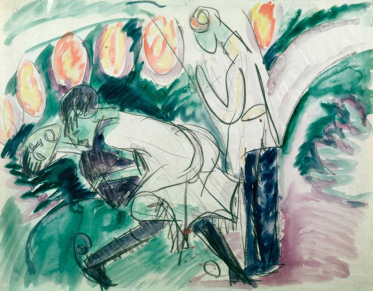 Pantomime III by Ernst Ludwig Kirchner