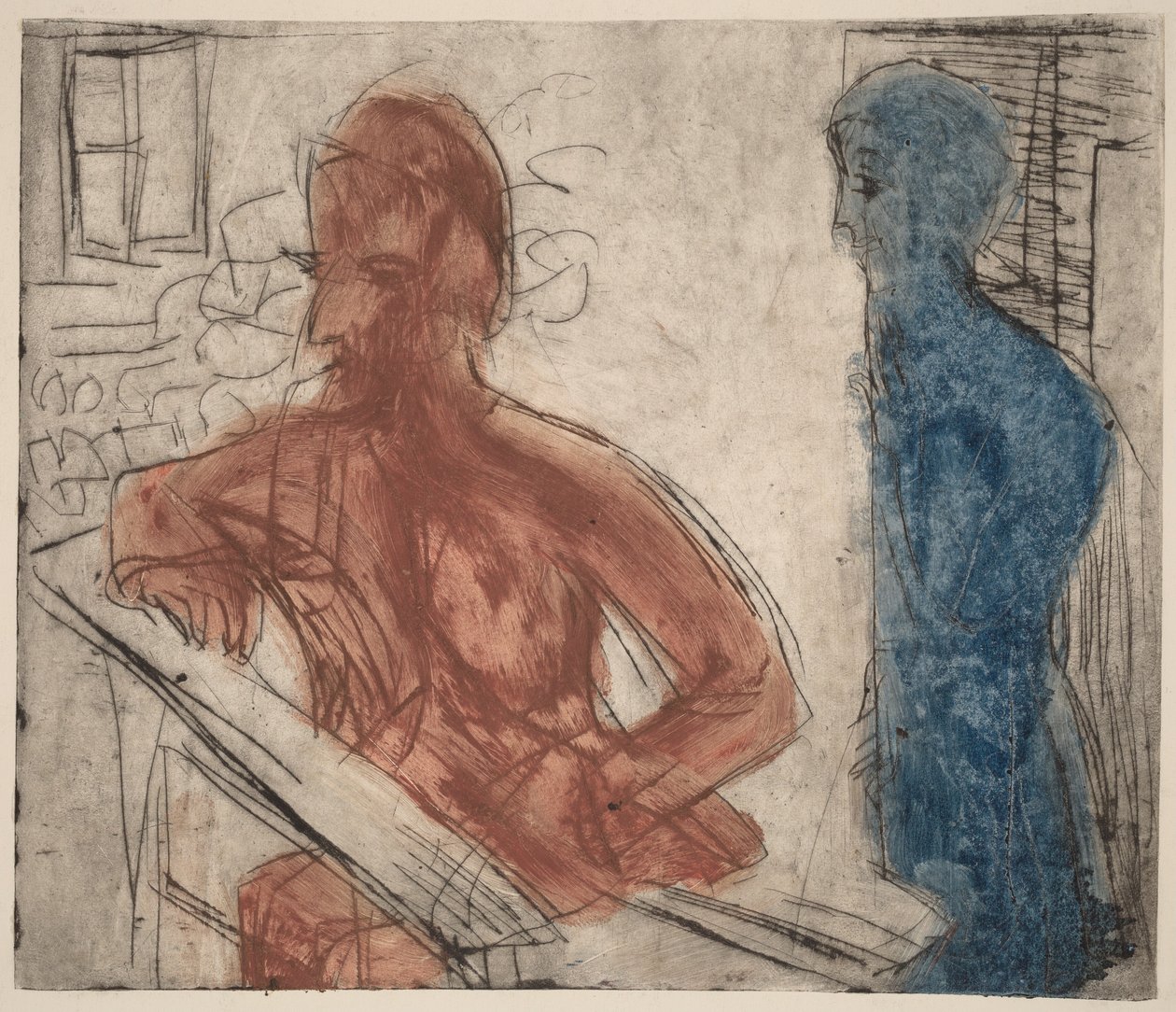 Peasant and Girl by Ernst Ludwig Kirchner