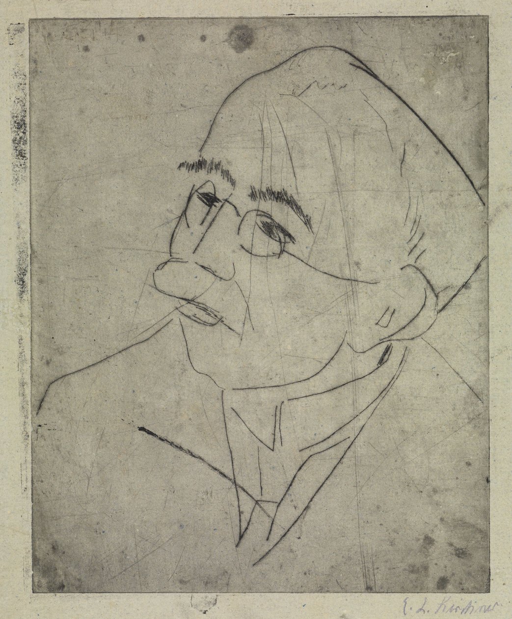 Portrait of Gustav Schiefler I by Ernst Ludwig Kirchner