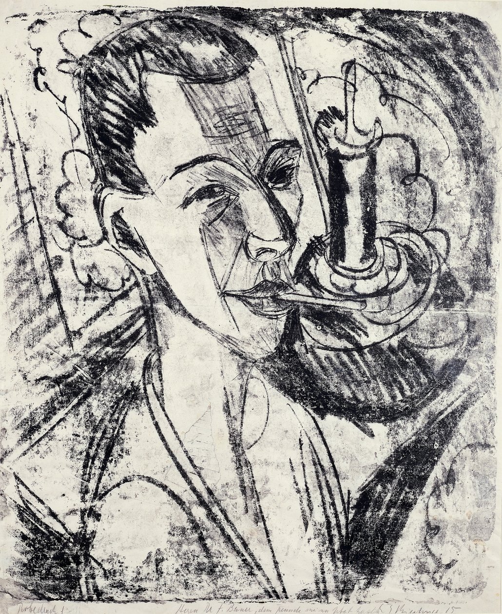 Self-Portrait with Cigarette by Ernst Ludwig Kirchner