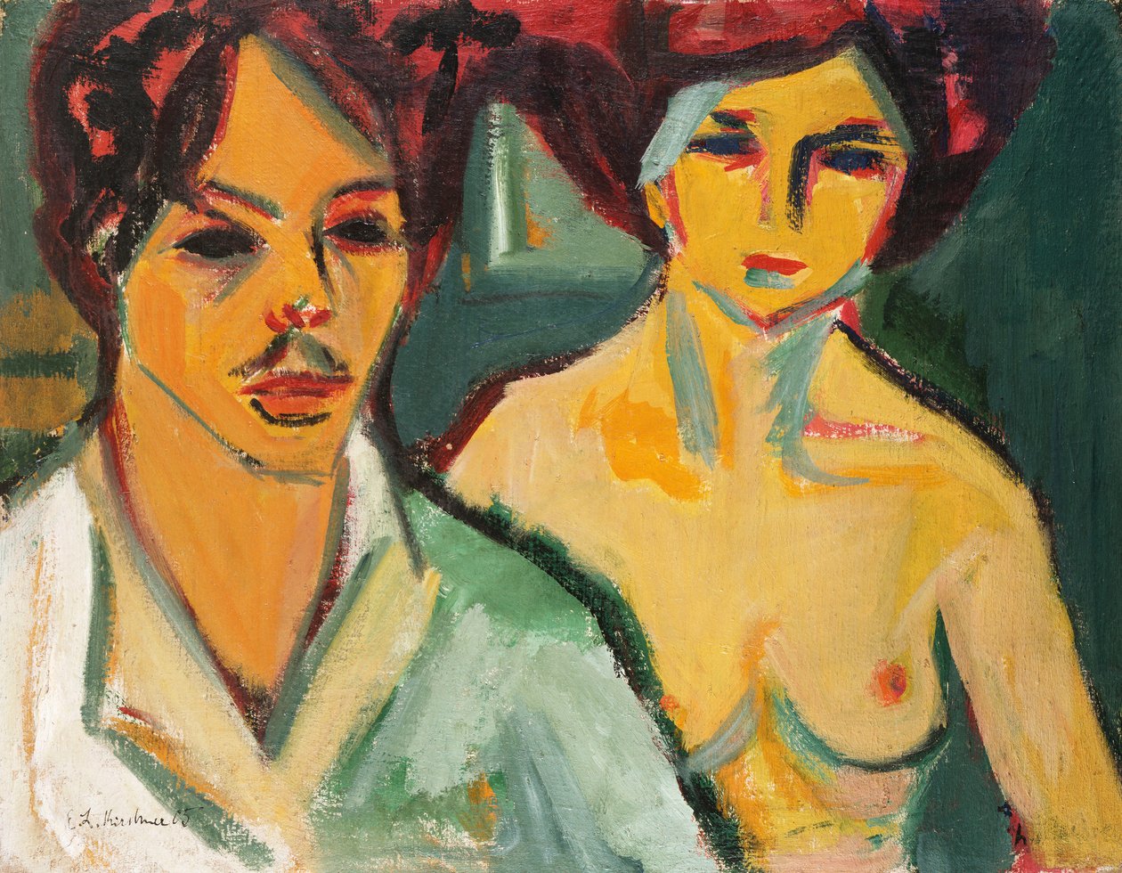 Self Portrait with Model by Ernst Ludwig Kirchner
