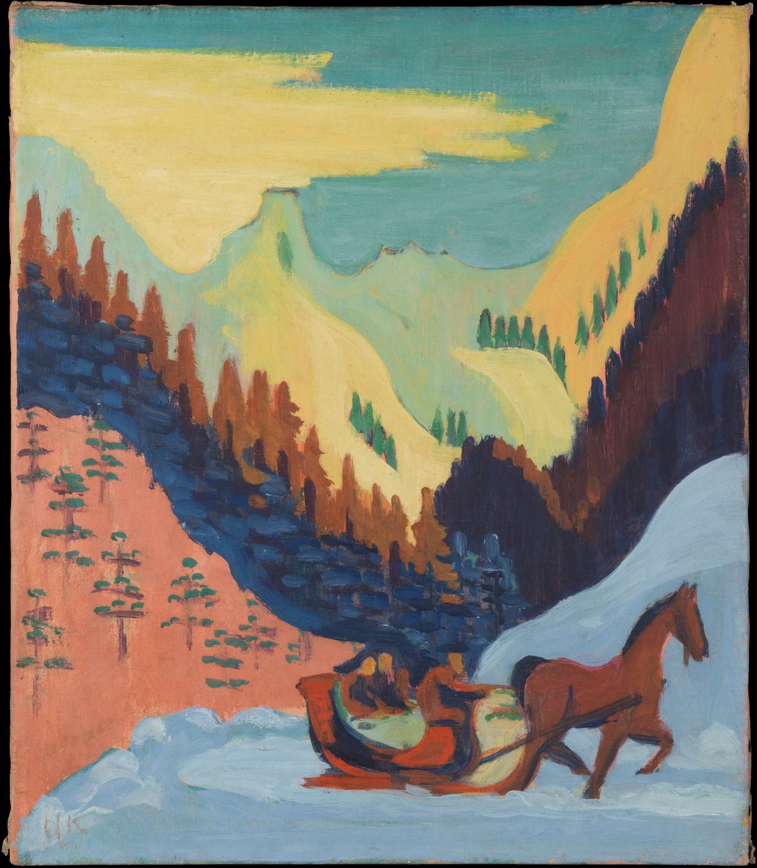 Sleigh Ride in the Snow by Ernst Ludwig Kirchner