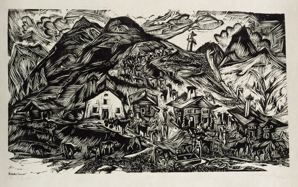 Stafelalp, Overall View - Alp Procession by Ernst Ludwig Kirchner
