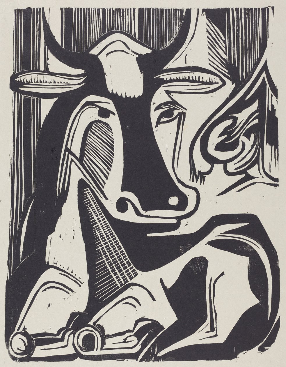 The Large Cow Lying Down by Ernst Ludwig Kirchner