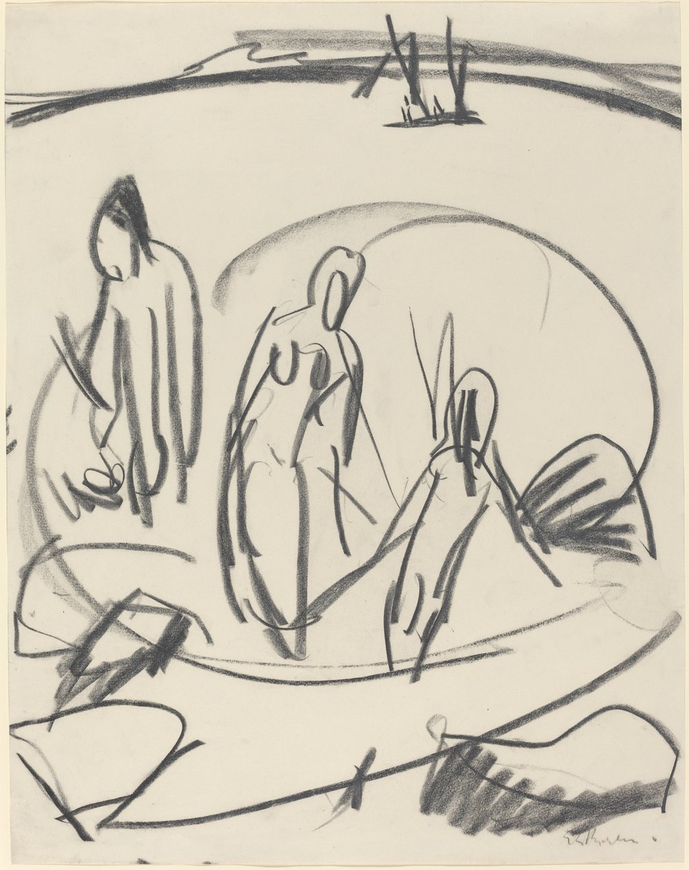 Three Bathers in the Sea by Ernst Ludwig Kirchner
