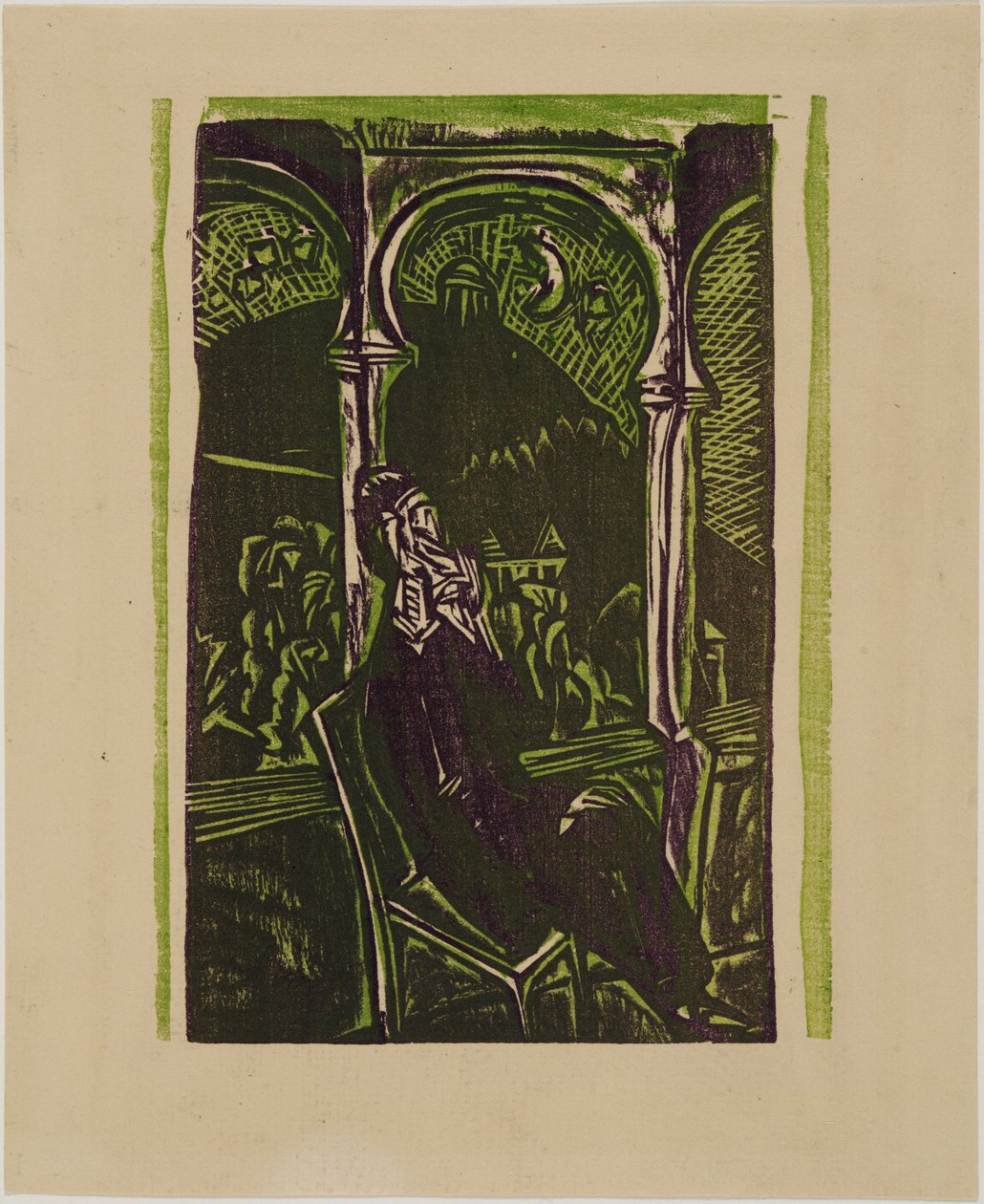Dreaming Man - Botho Graef Sitting on His Balcony, Jena by Ernst Ludwig Kirchner
