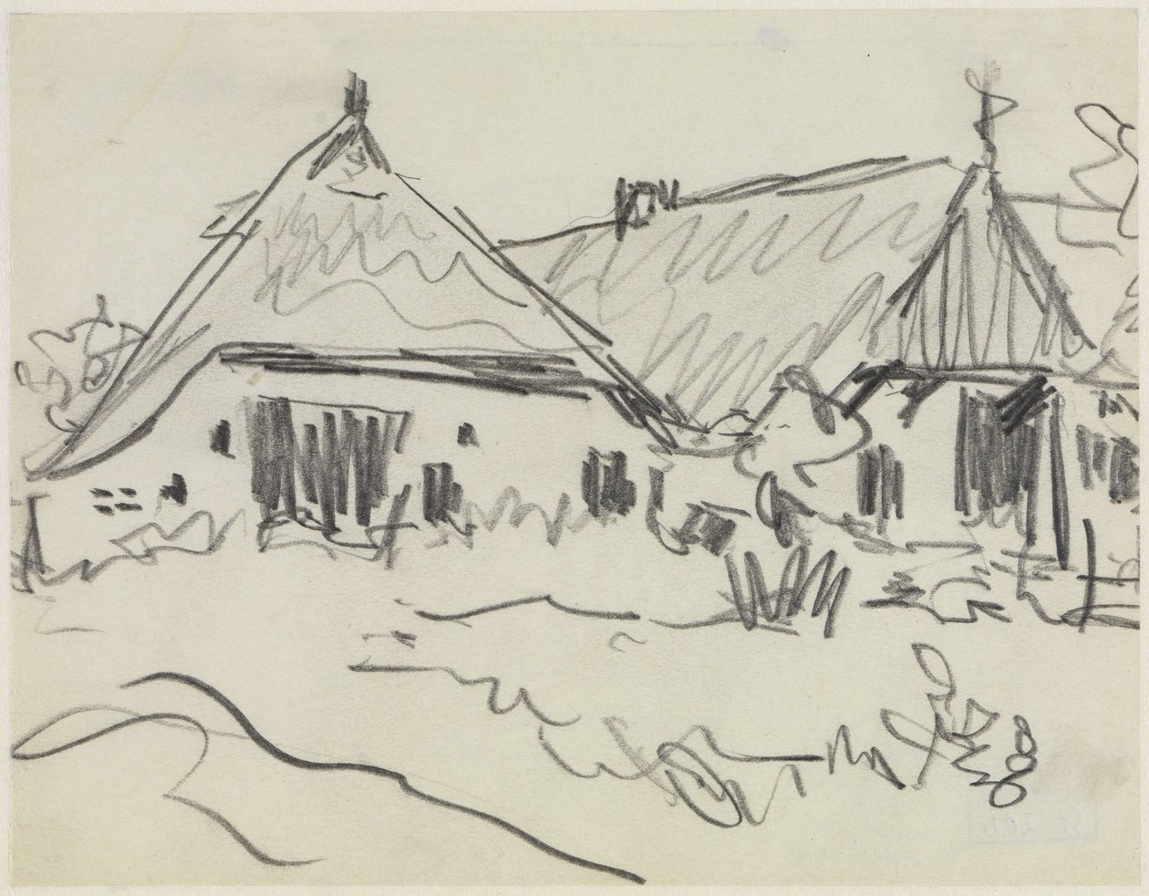 Two Farmhouses on Fehmarn by Ernst Ludwig Kirchner